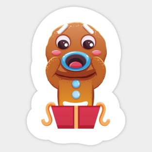 Christmas Sticker, Ginger Man Sticker Sticker